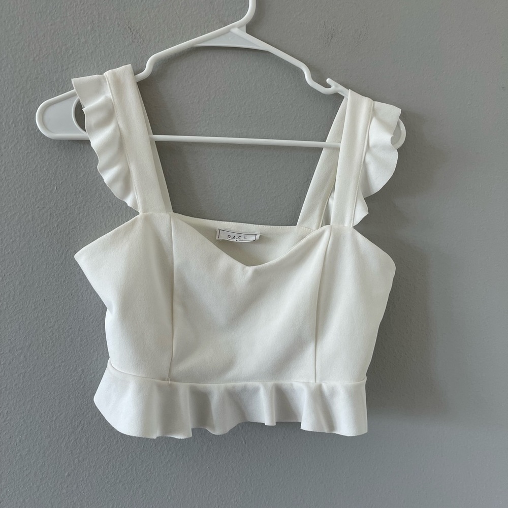 Sage the label white crop top